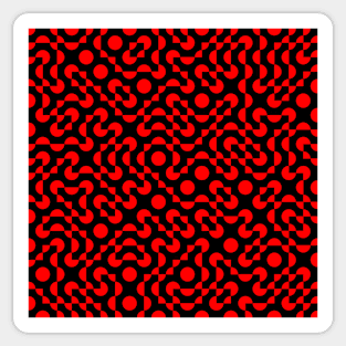 Truchet Tiles v008 Red & Black Sticker